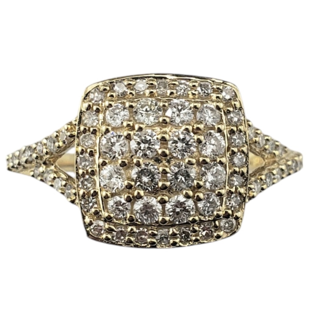Effy 14 Karat Yellow Gold Diamond Pave Classica Ring Size 7 #20705